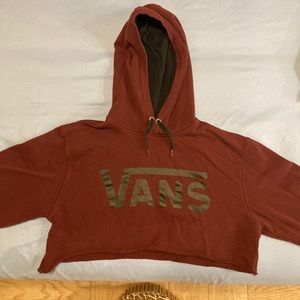 Maroon vans crop hoodie